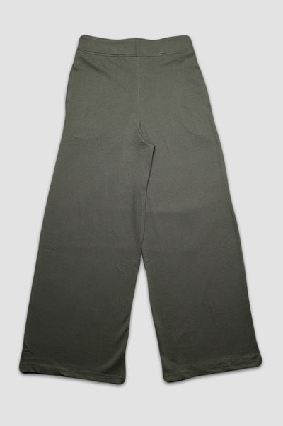 Rang Sitaray - Deep Olive Green High-Waisted Wide-Leg Trousers