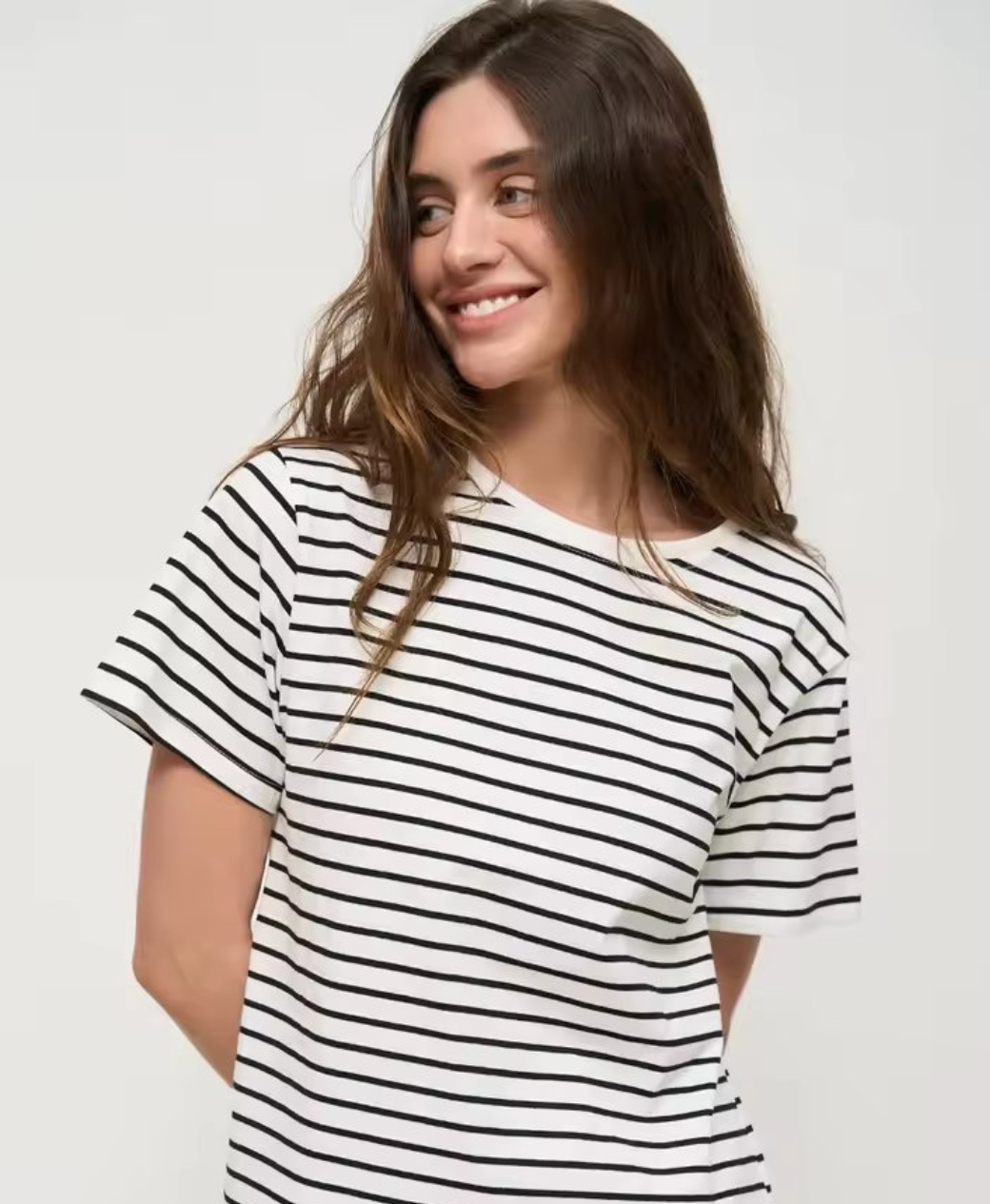 Premium Black & White Striped T-Shirt for Women – French Terry Summer Tee | Rang Sitaray