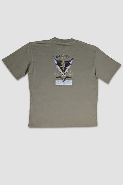Olive Green Oversized Tee – Statement Graphic & Relaxed Fit