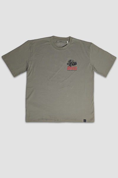 Olive Green Oversized T-Shirt – Service Movers Graphic Print