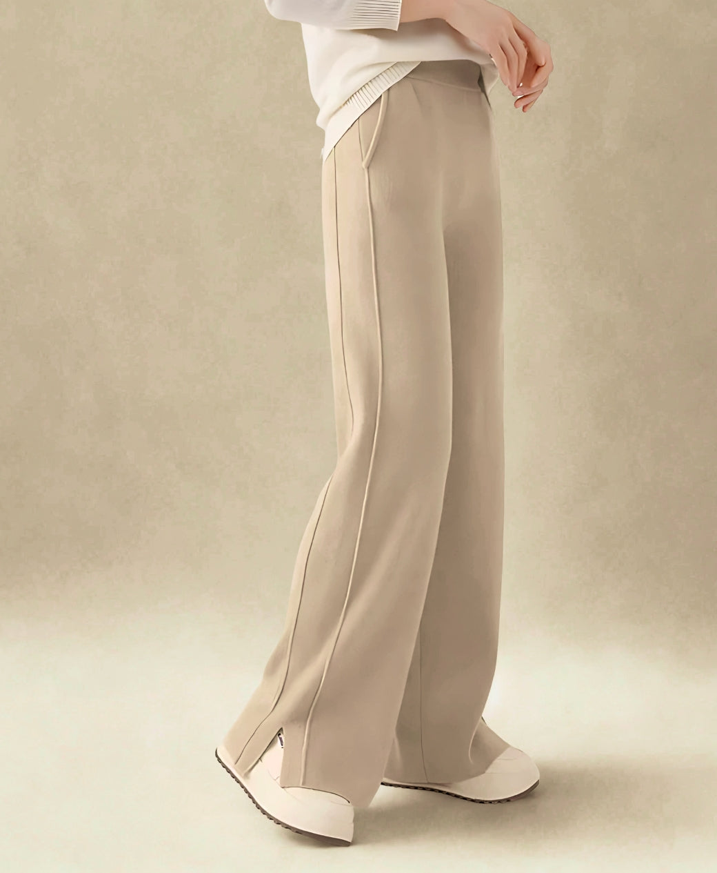 Rang Sitaray | Desert Luxe Camel Brown Side-Slit Wide-Leg Trousers