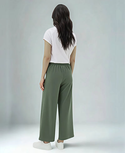 Evergreen Wide-Leg Seam Trouser by Rang Sitaray – High-Waisted Comfort with Clean Lines