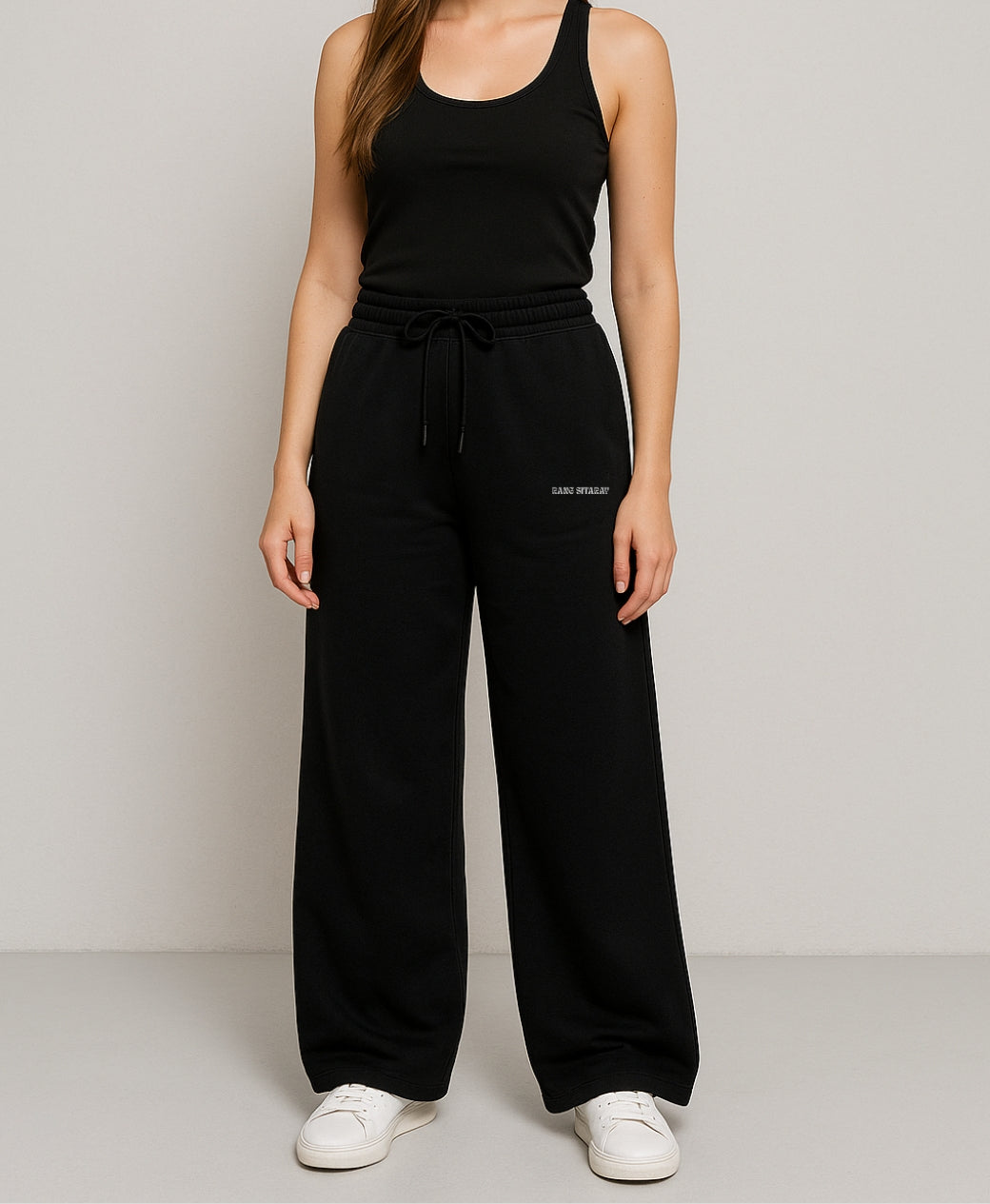 Rang Sitaray - Black High-Waisted Wide-Leg Trousers
