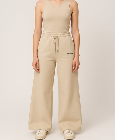 Rang Sitaray - Beige High-Waisted Wide-Leg Trousers