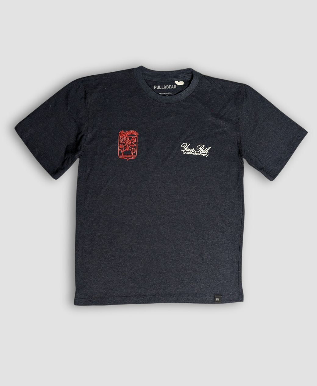 Dark Blue Oversized Tee – “Your Path to Self Discover” Statement Streetwear