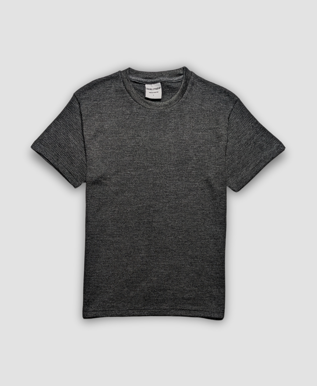 Charcoal Thermal Knit Tee for Women