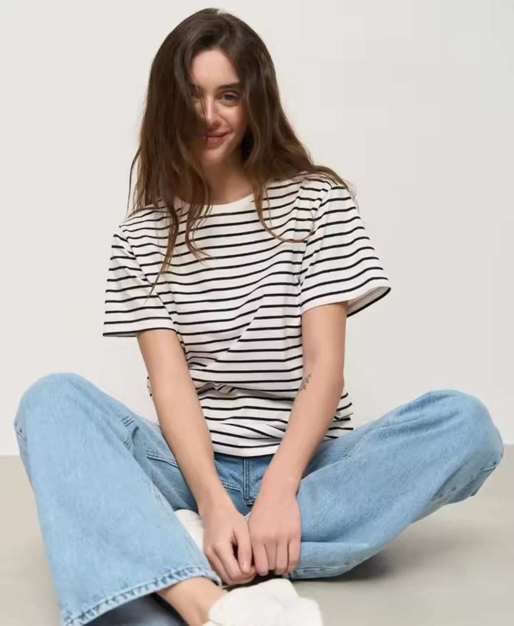 Premium Black & White Striped T-Shirt for Women – French Terry Summer Tee | Rang Sitaray