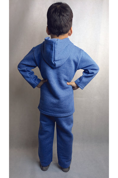 Casual Tracksuit for Boys & Girls – Fleece 2-Piece Outfit Set - Cool Tones