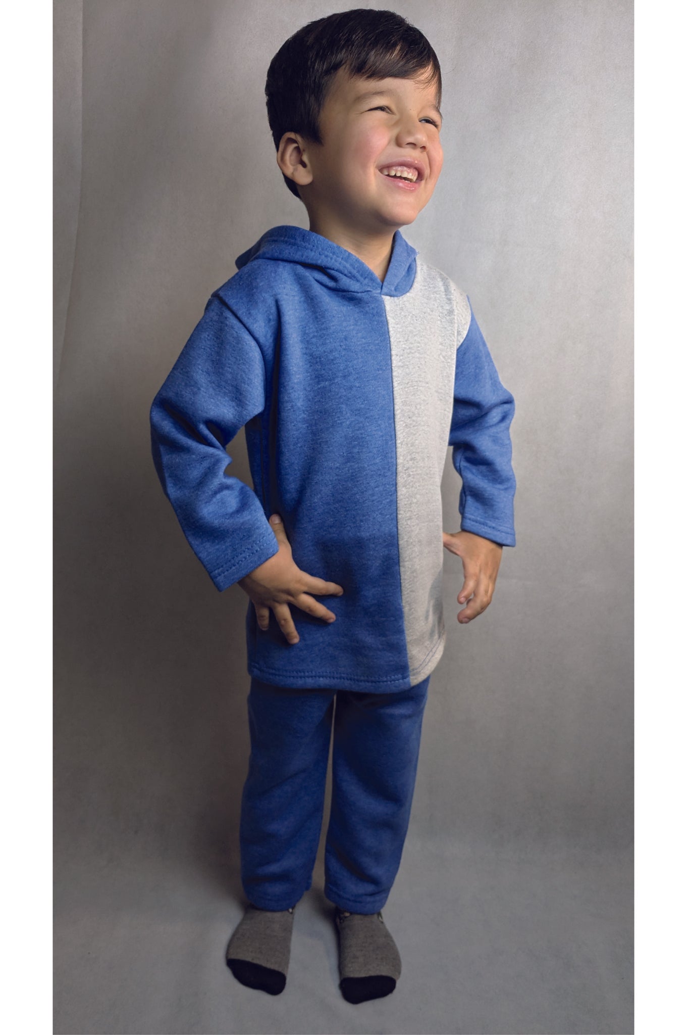 Casual Tracksuit for Boys & Girls – Fleece 2-Piece Outfit Set - Cool Tones