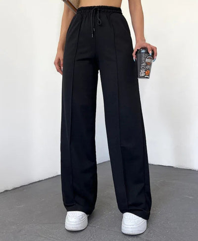 Black Front Seam High Waisted Wide-Leg Trouser | Rang Sitaray (Pre-Order)