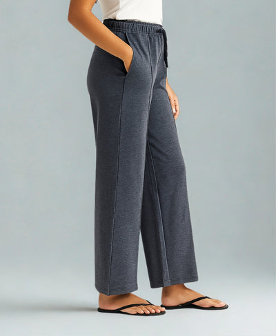 Rang Sitaray | Midnight Slate High-Waisted Wide-Leg Front Seam Trousers