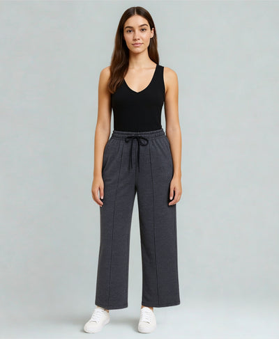 Rang Sitaray | Midnight Slate High-Waisted Wide-Leg Front Seam Trousers