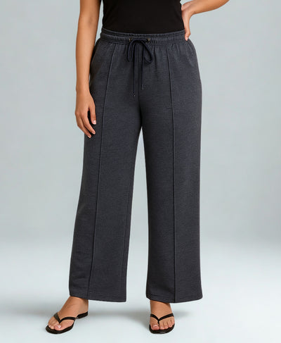 Rang Sitaray | Midnight Slate High-Waisted Wide-Leg Front Seam Trousers