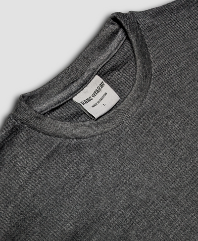 Charcoal Thermal Knit Tee for Women