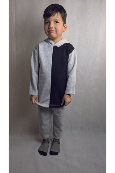 Casual Tracksuit for Boys & Girls – Fleece 2-Piece Outfit Set - Smoke & Shadow