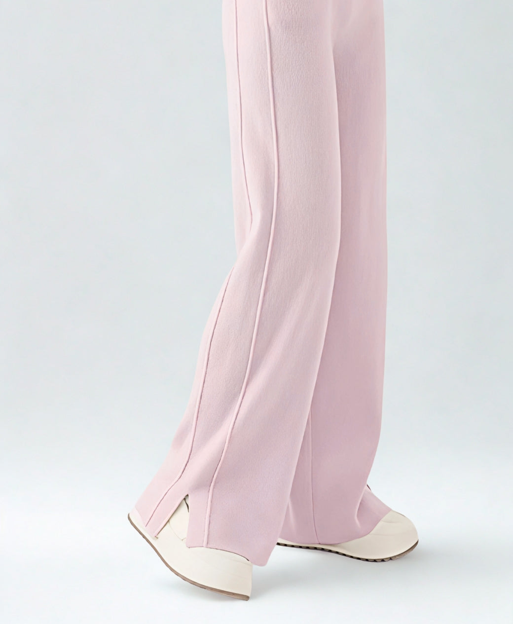 Blush Bloom Double Seam Side Slit Wide-Leg Trousers | Rang Sitaray