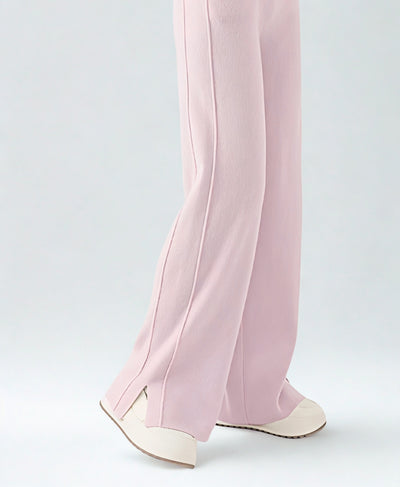 Blush Bloom Double Seam Side Slit Wide-Leg Trousers | Rang Sitaray